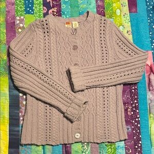 Oxford Women's Cable Knit Cardigan - Taupe